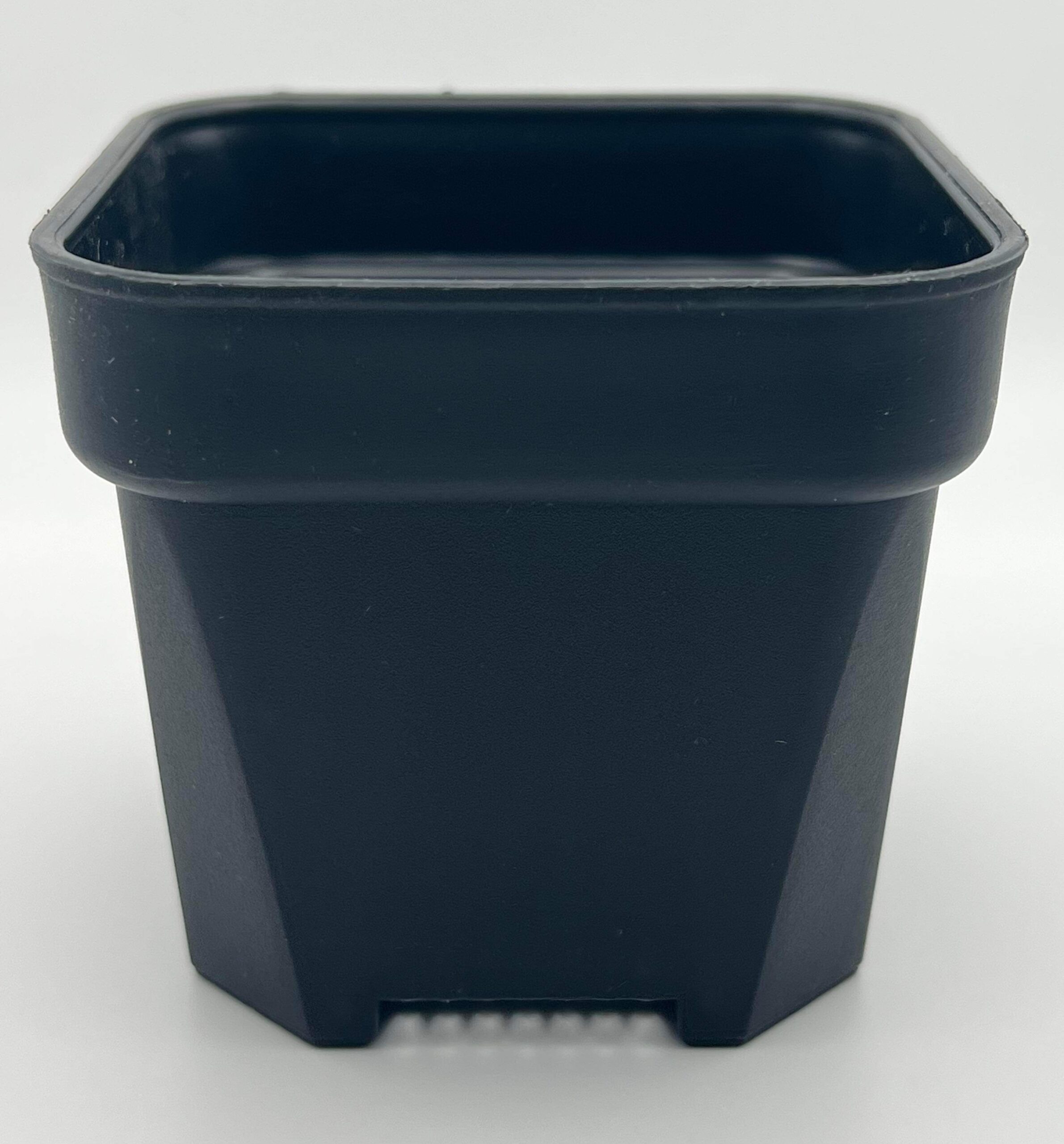 Black Plastic Chamfered Edge Square Pot - 8cm (Size DP02)